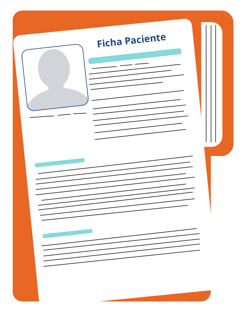 Icono vector de una ficha de paciente